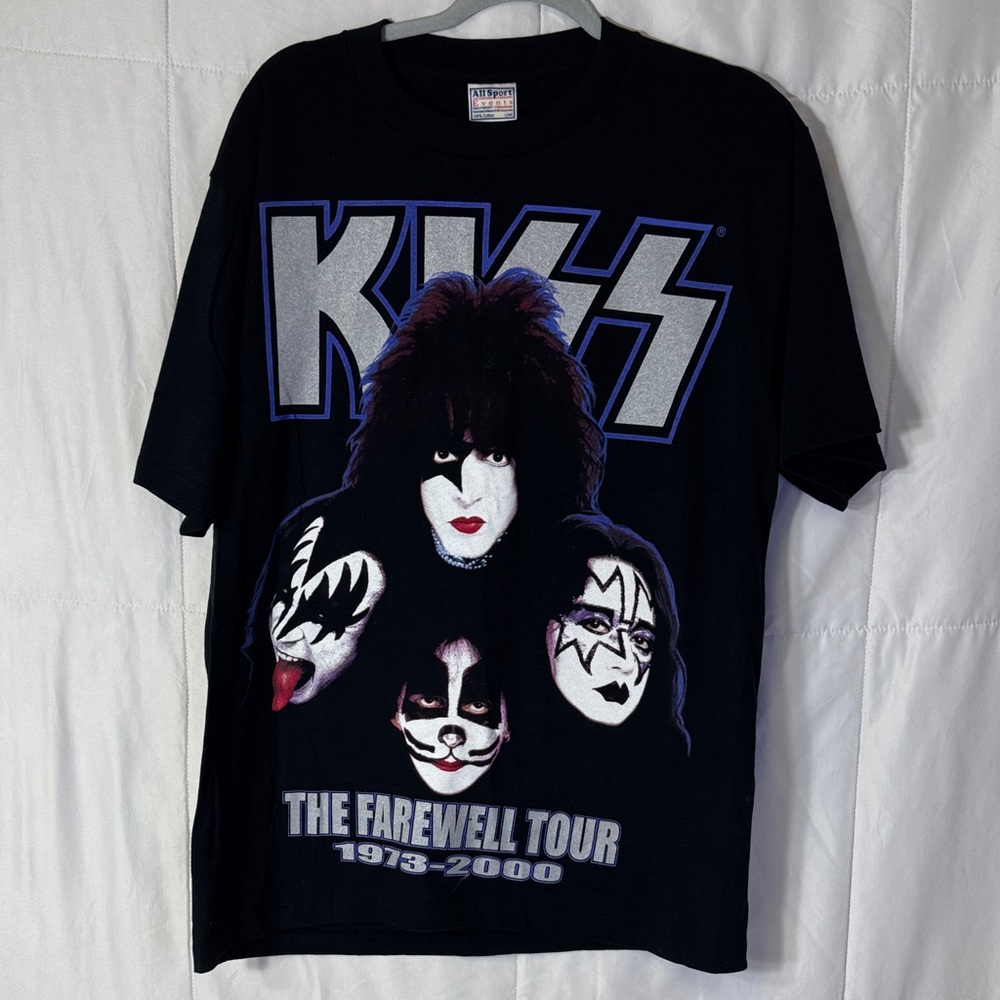 KISS Farewell Tour 1973 2000 Shirt Mens L Band Tee Double Sided